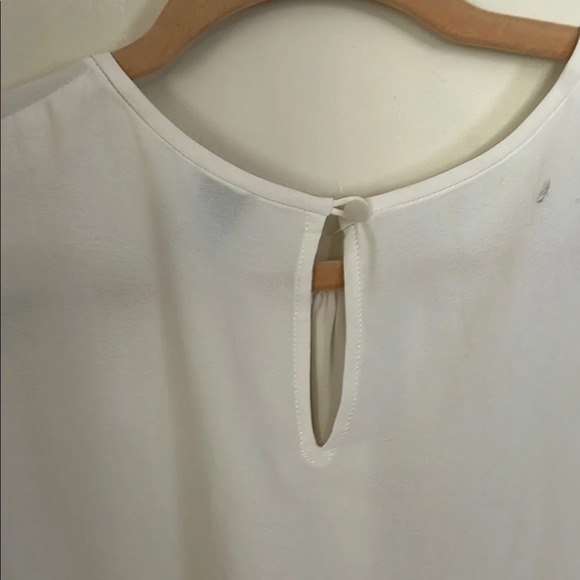 Anne Klein White Pleated Embellished Blouse - Picture 4 of 5